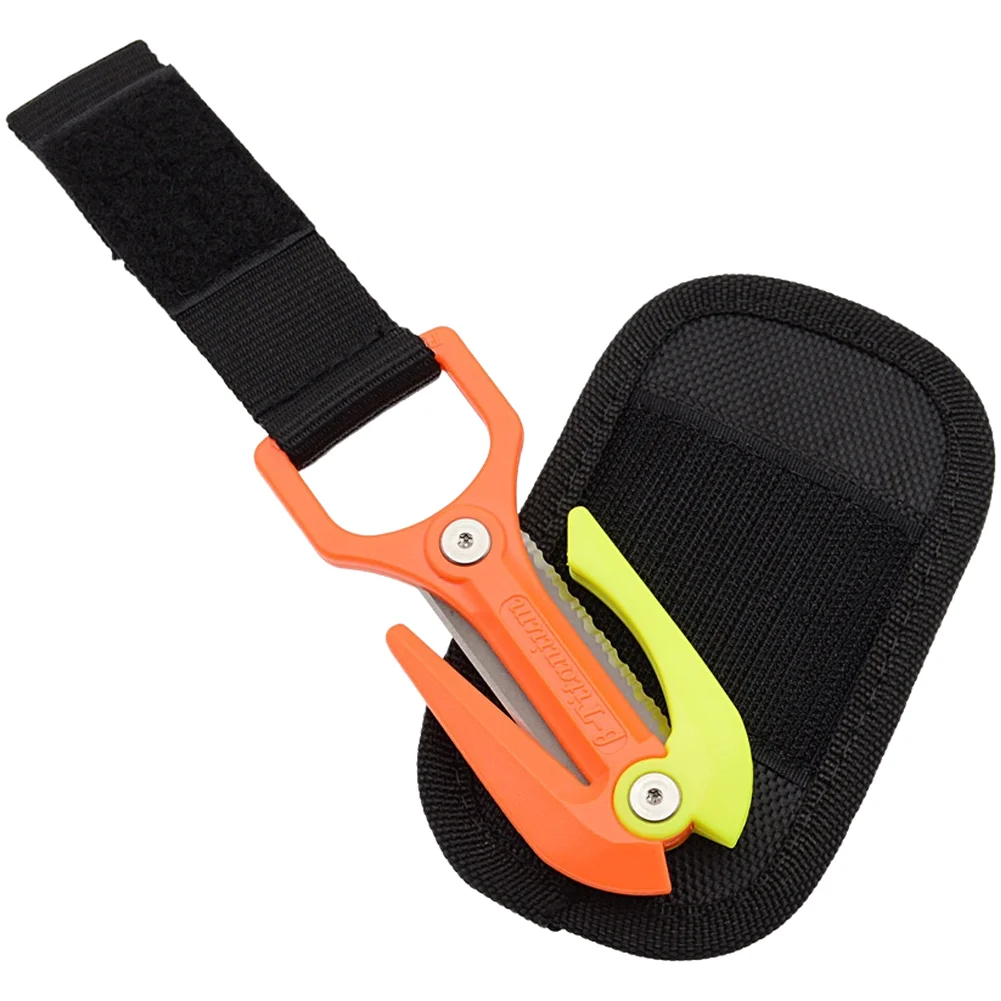 

For Underwater Line Cutting Tool Alloy Material Dual Edge Straight Serrated for Diving Nets Ropes 10.4cm Orange