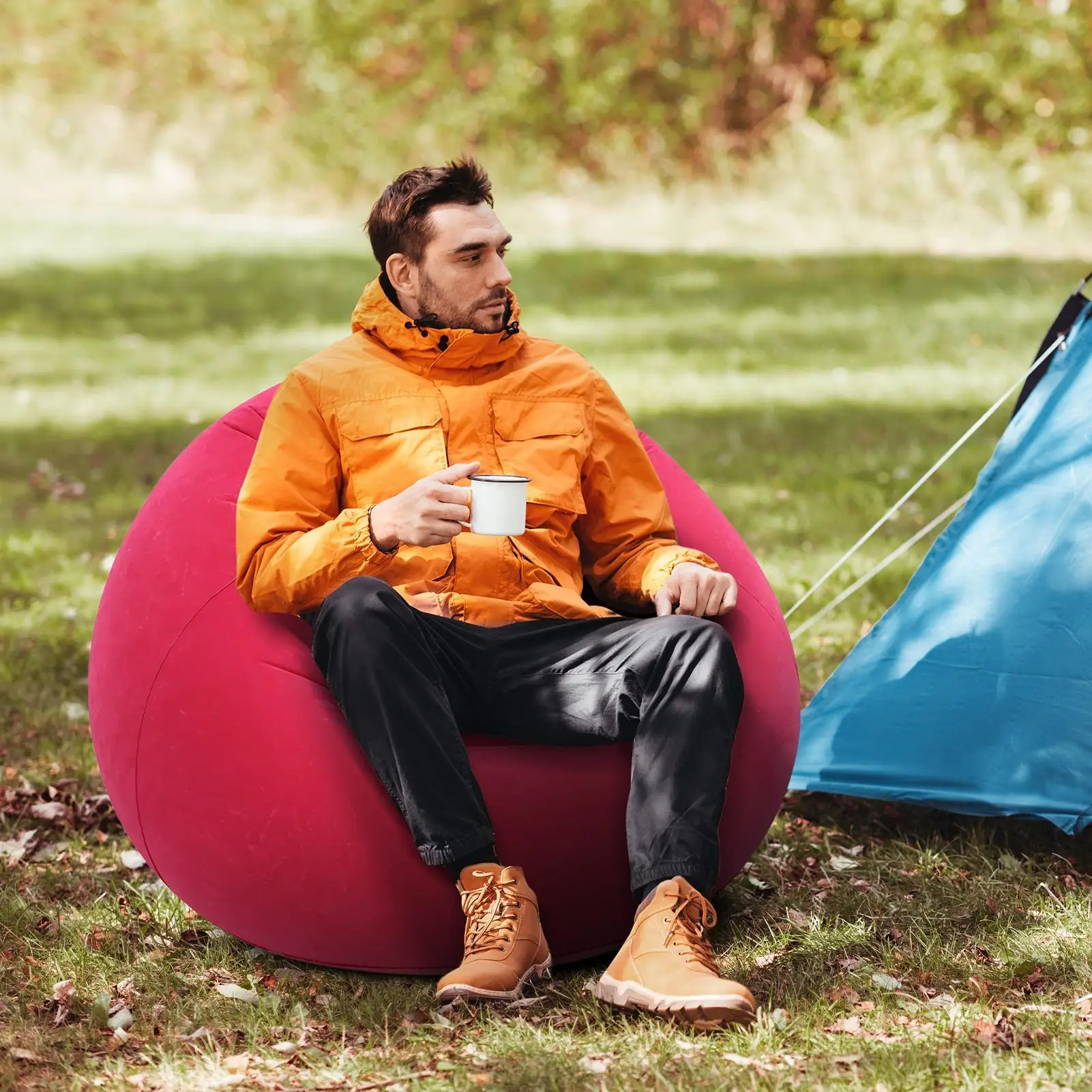 

Inflatable Couch Portable Folding Camping Couch Air Mattresses For Game Indoor Patio RV Glamping Relaxing Pool Tanning Travel