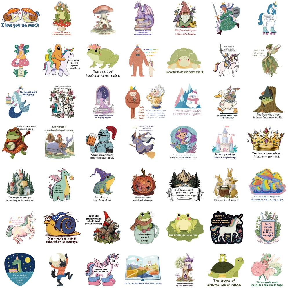 50 قطعة ملصق حكاية خرافية ملهمة دفتر مقاوم للماء دراجة نارية حقيبة الموضة كمبيوتر محمول صورة فنية ملصق حديث ﻿