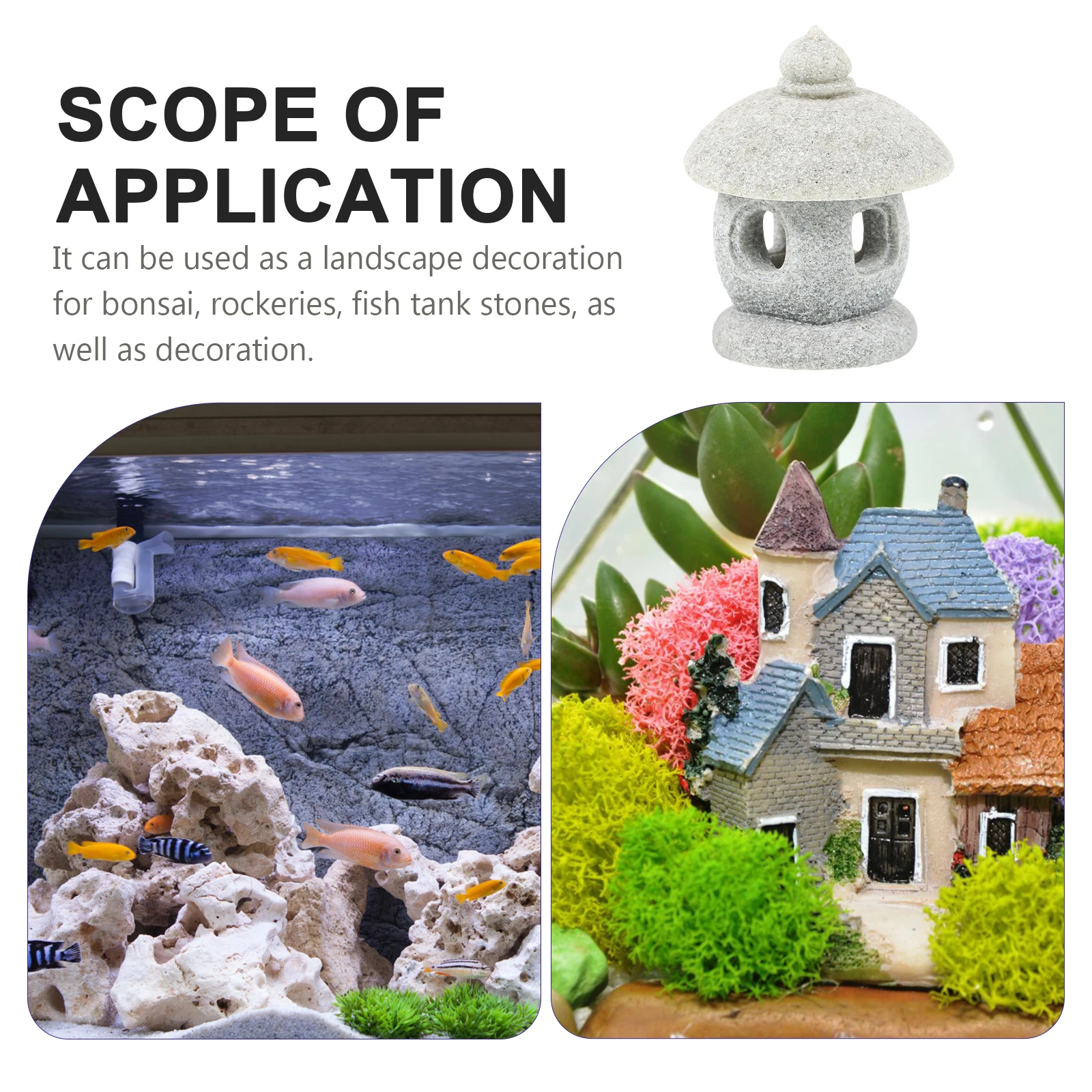 

Mini Pavilion Statue Realistic Decoration for Garden Fish Tank Micro Landscape Miniature Pavilion Ornament Desktop