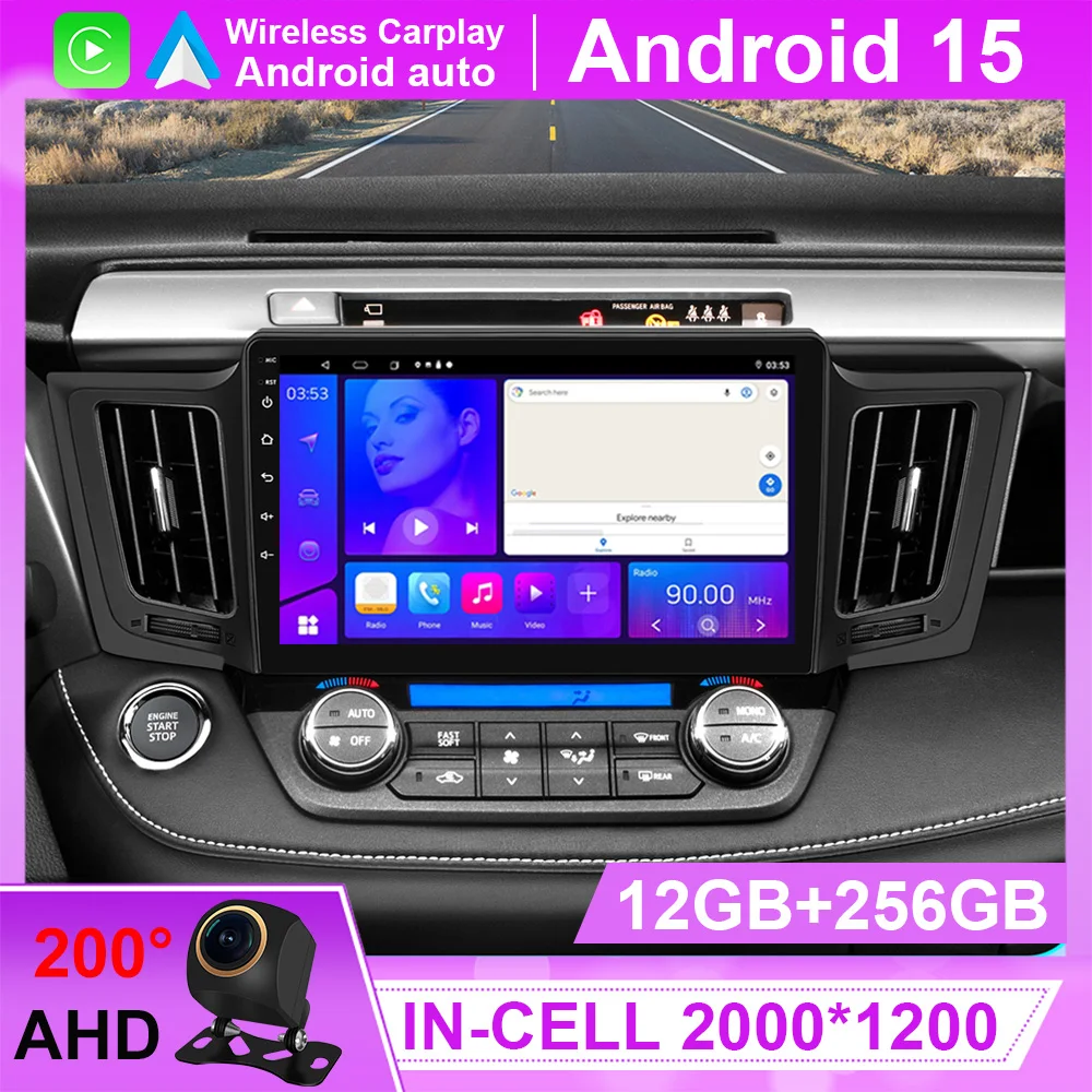 car gps android15 for Toyota RAV4 RAV 4 2013-2017 Multimedia Video Player auto radio 8 Core Bluetooth Wifi  High-performance CPU