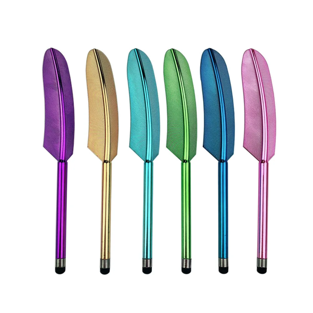 

5Pcs Stylish Metal Capacitive Pen Quill Shape Compatible with All Capacitive Devices Smooth Handwriting