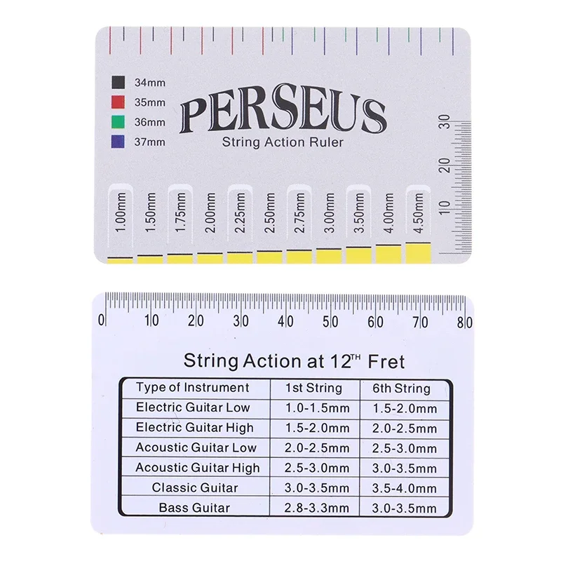 1 قطعة البلاستيك الفولاذ المقاوم للصدأ وتر غيتار عمل مقياس حاكم سلسلة الملعب حاكم بطاقة Luthier أداة لآلات سلسلة