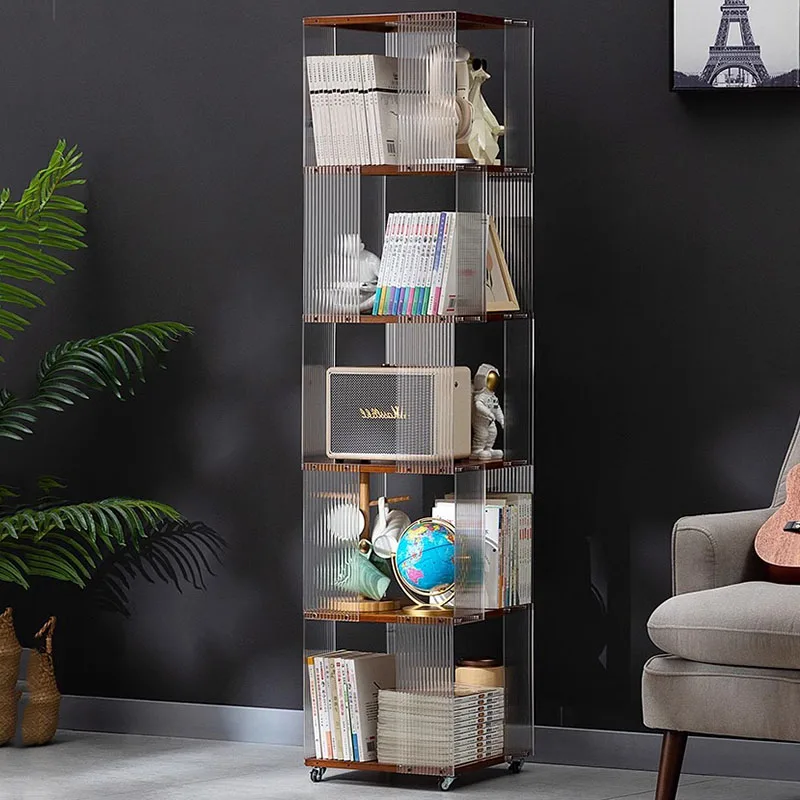 Para suporte de armazenamento rotativo estante cama brinquedo casa rolo rotativo estante porta mini librero organizador móveis para casa
