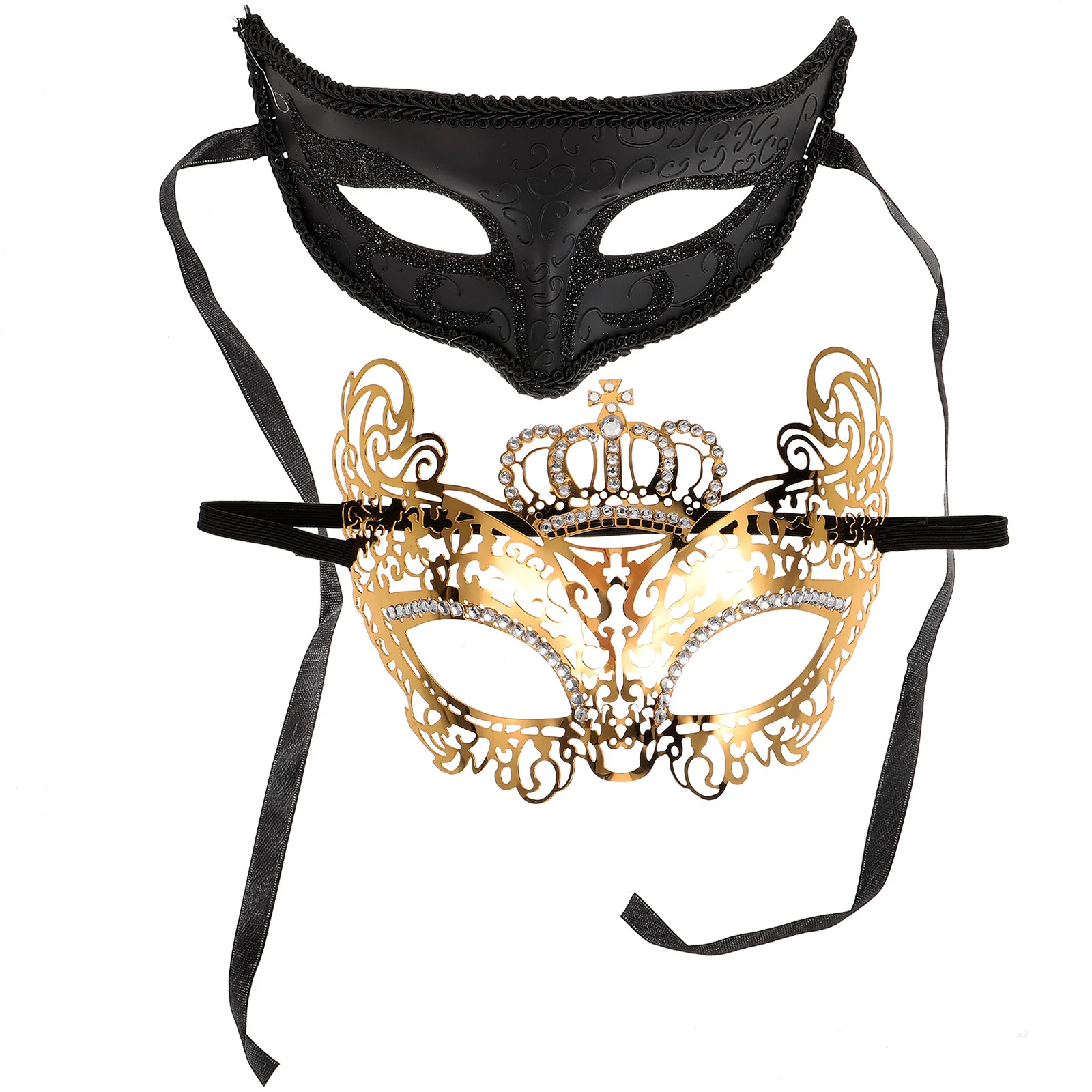 

2Pcs Metal Half Face Masquerade Mask for Halloween Party Carnivals Cosplay Balls Adults Women Men Carnival Mask