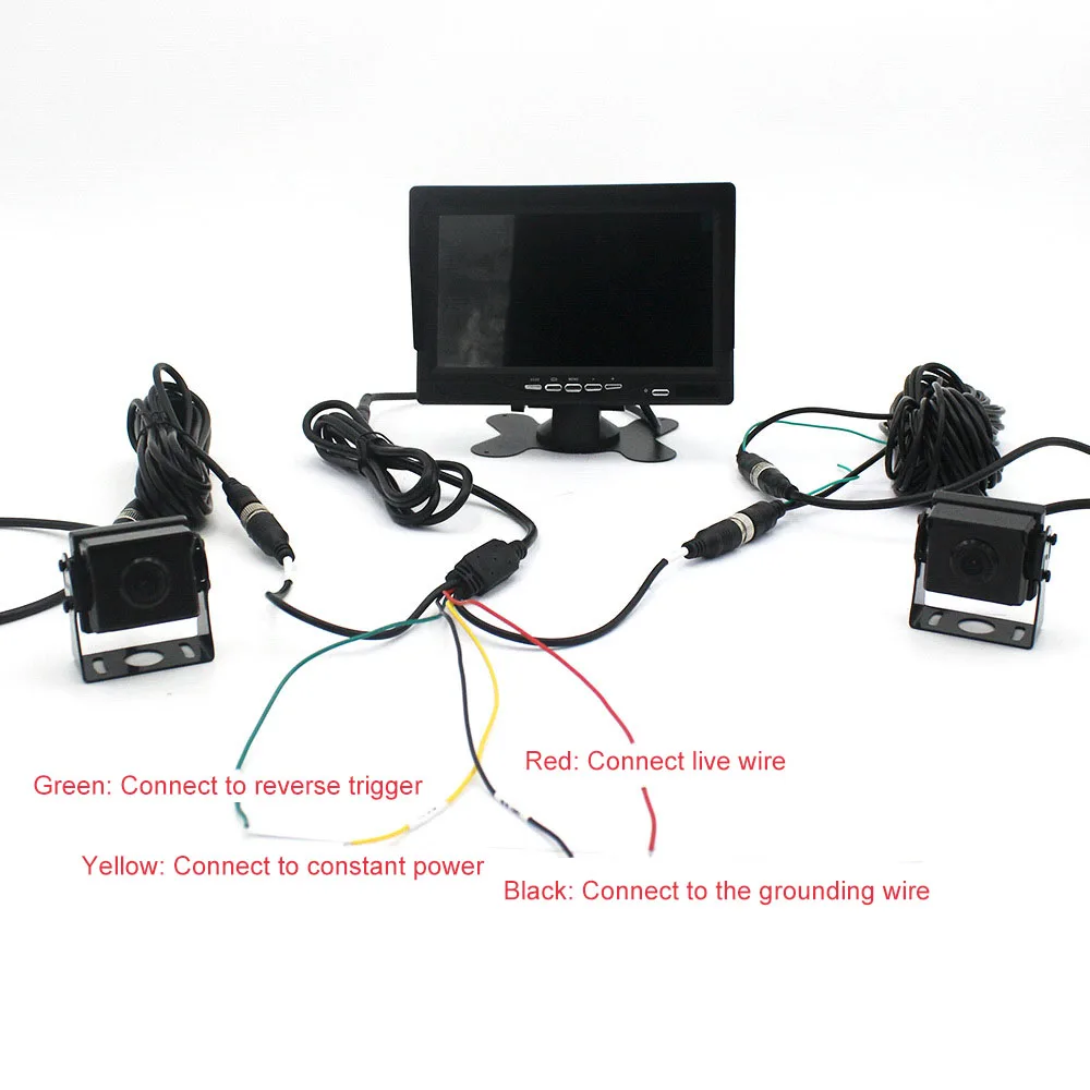 بوصة 2 قناة AHD إشارة المدخلات سيارة شاشات كريستال بلورية مراقبة الأمن DVR IPS 2 سبليت شاشة مسجل قيادة للرافعة الشوكية/الشاحنات