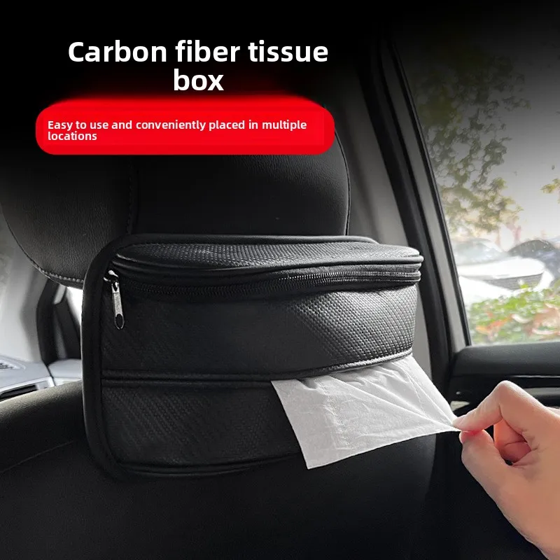 car visor tissue holder carbon fiber tissue pouch large capacity multi size compatible car sun visor tissue storage bag universa