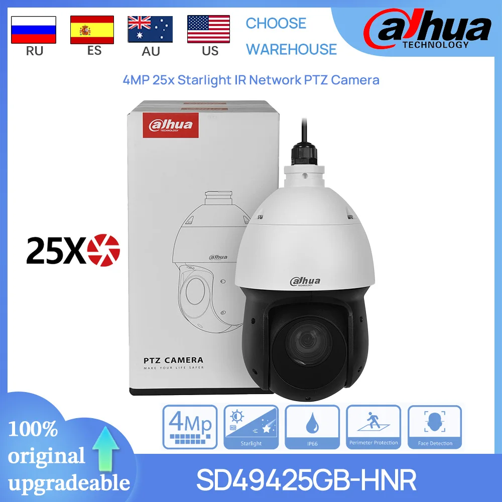 

Dahua Original SD49425GB-HNR 4MP 25x Optical Zoom Starlight 100m IR Network PTZ IP Camera Acupick Auto Patrol Face Detection IVS