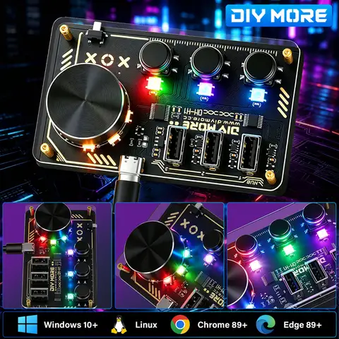 DC 5V Diymore Hub Dm-h1 Hub Docking Station 3 Programmable Keys Custom Keys Ws2812b Rgb with LED Lights Type-C