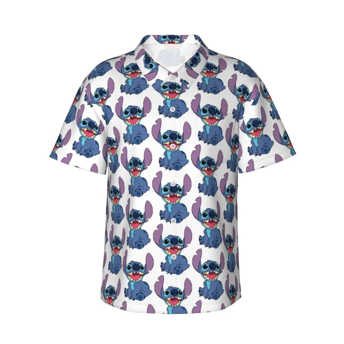 

Casual Fashion Lilo And Stitch Shirt Men Short Sleeve Shirts Men's Summer Loose Clothing