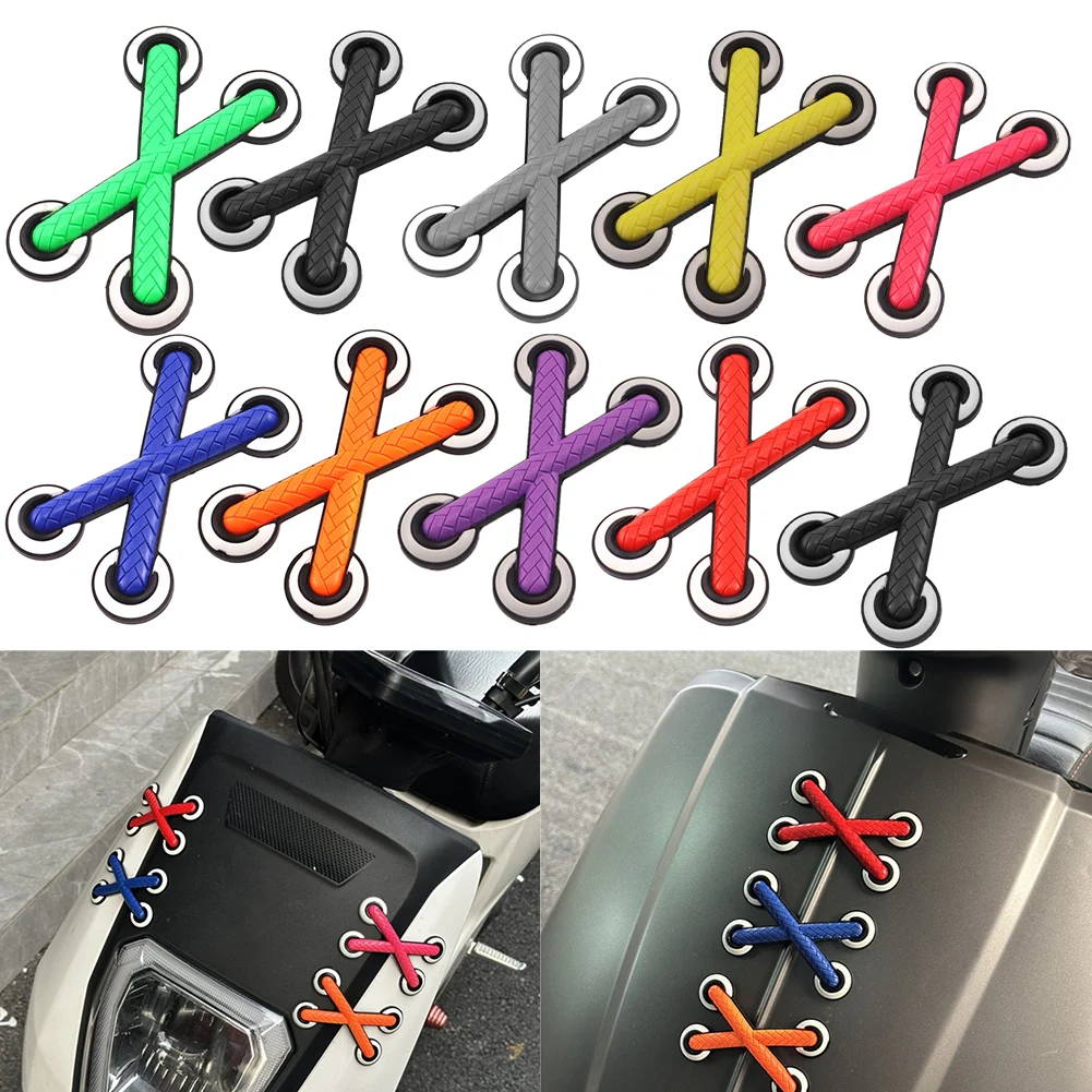 

1pc Motorcycle Decals 3D Design Decorative Sticker Vinyl Sticker Funny Cross Shoelaces Funny Shoelace Stickers Car Decals