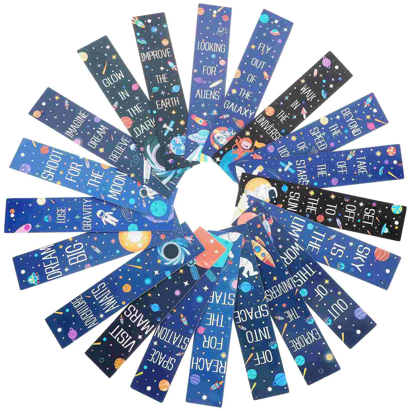 

20pcs Space Theme Bookmarks Cartoon Printing Bookmarks for Kids Unique and Durable Reading Accessories