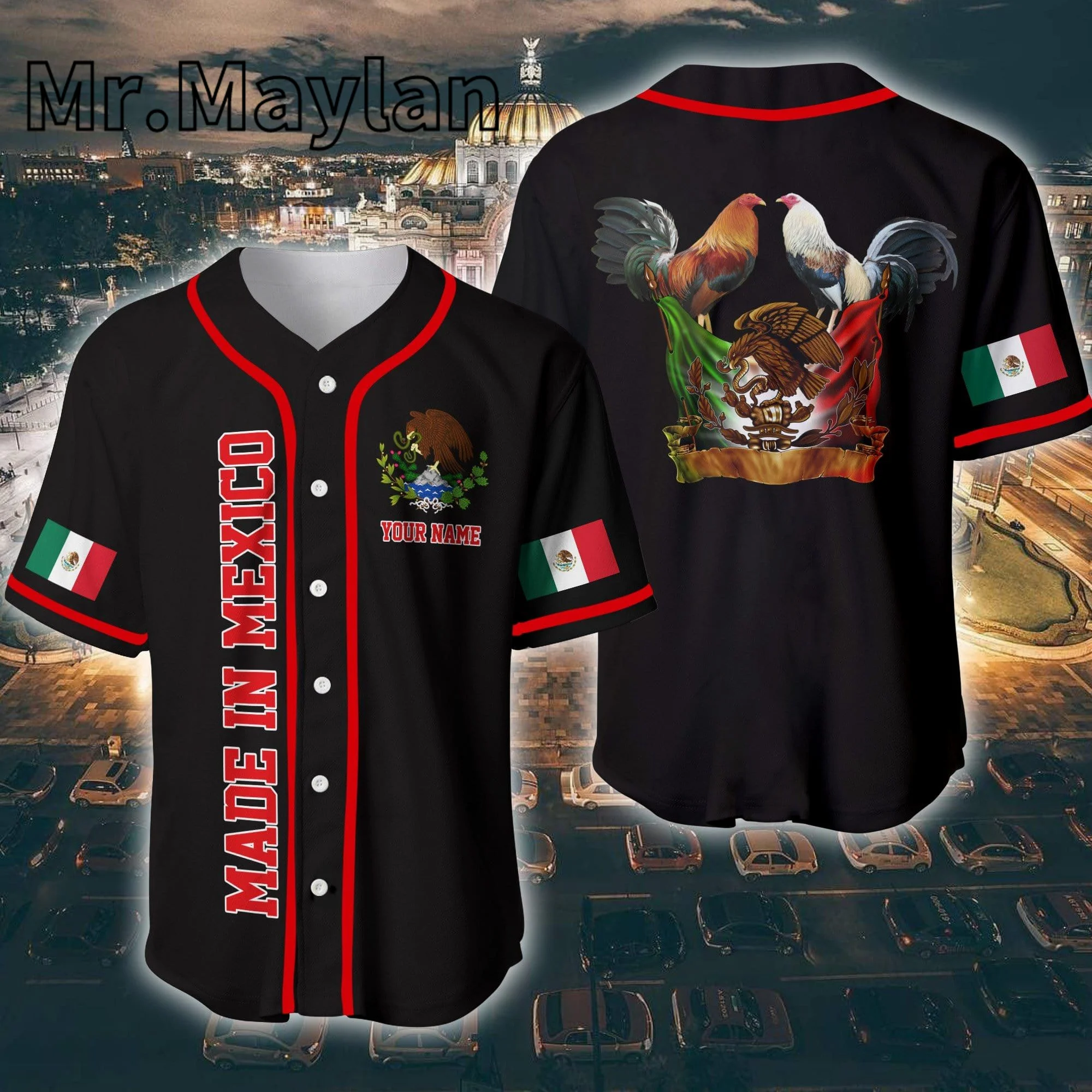 World Baseball Mexico 3D Mesh Fiber Baseball Jersey For Man T-Shirt Tops Tee Mens Streetwear Short Sleeve Sport Tracksuits SW-33