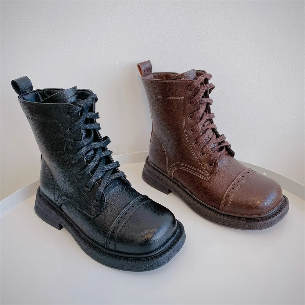 

2024 Children's Spring and Autumn Fashion Waterproof Boots Boys Temperament Martin Boots Fashion Simple Girls Fashion Short Boot