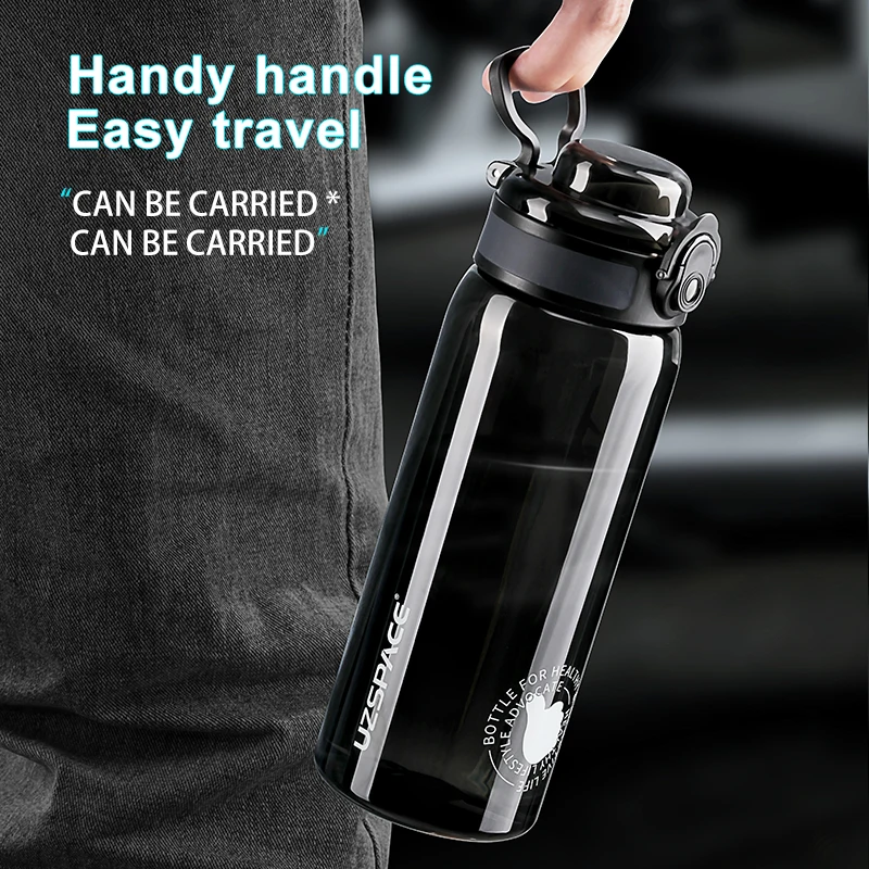New 800ML1.2L Sports Water Bottle With Time Marker Leakproof Drink Bottles Outdoor Travel Gym Fitness Jugs For Kitchen BPA Free