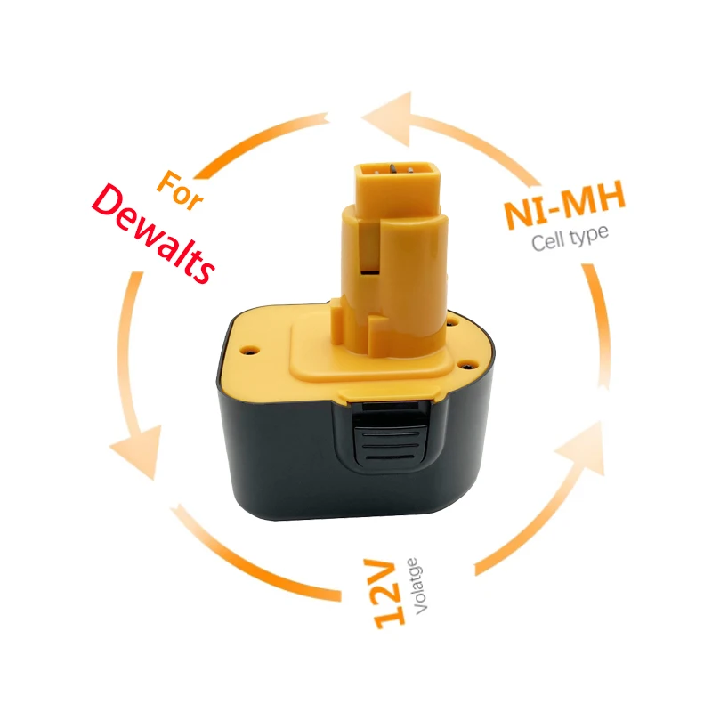 Imagem -04 - Bateria Ni-mh para Ferramentas Dewalt Furadeira Elétrica Chave de Fenda 12v 3.5ah 4.5ah 6ah De9074 Dc9071 De9037 De9071 De9075