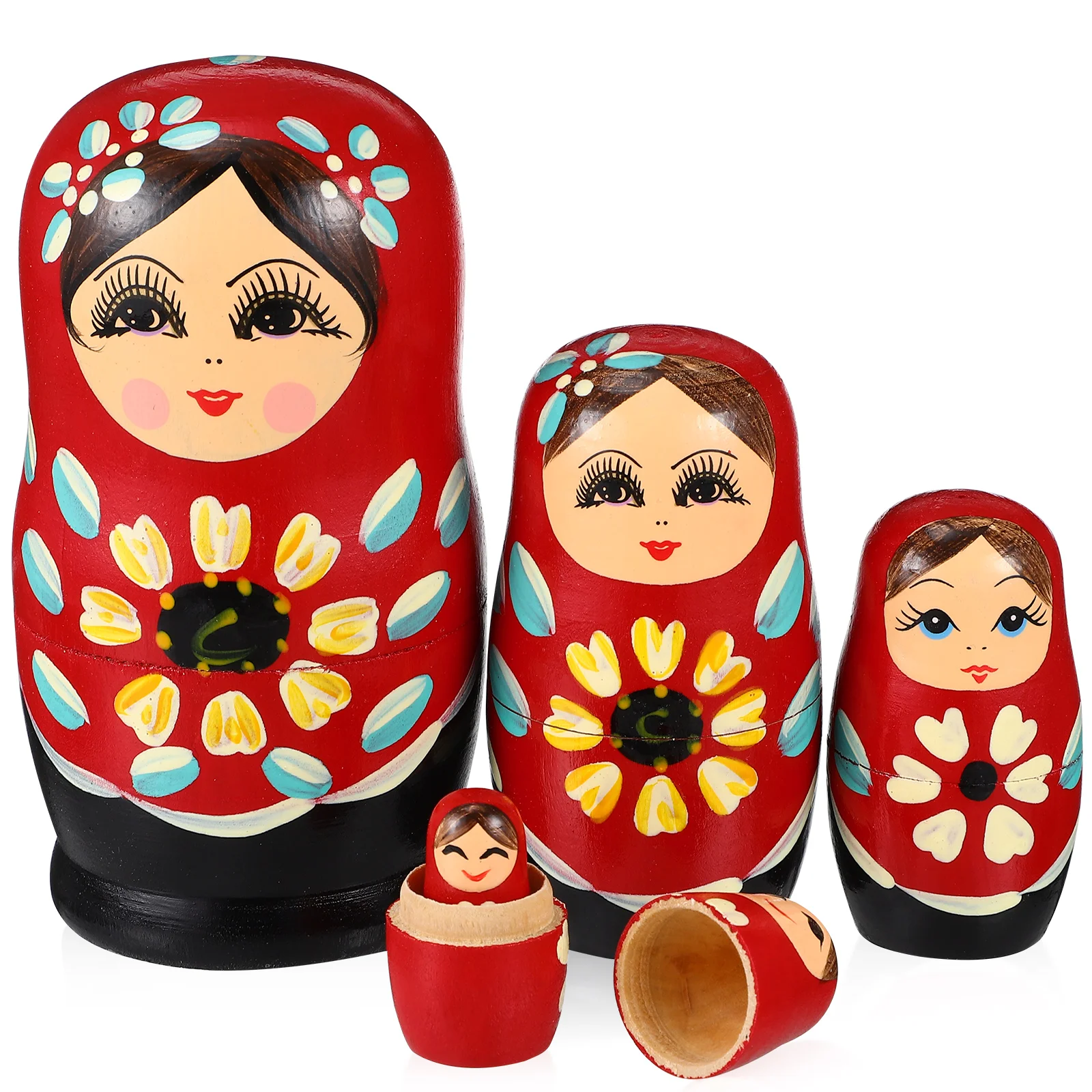 5 ชิ้น Matryoshka ตุ๊กตารัสเซียสําหรับเด็กทํารังซ้อนของขวัญไม้ตลกผู้ใหญ่ขนาดเล็ก Bright สี