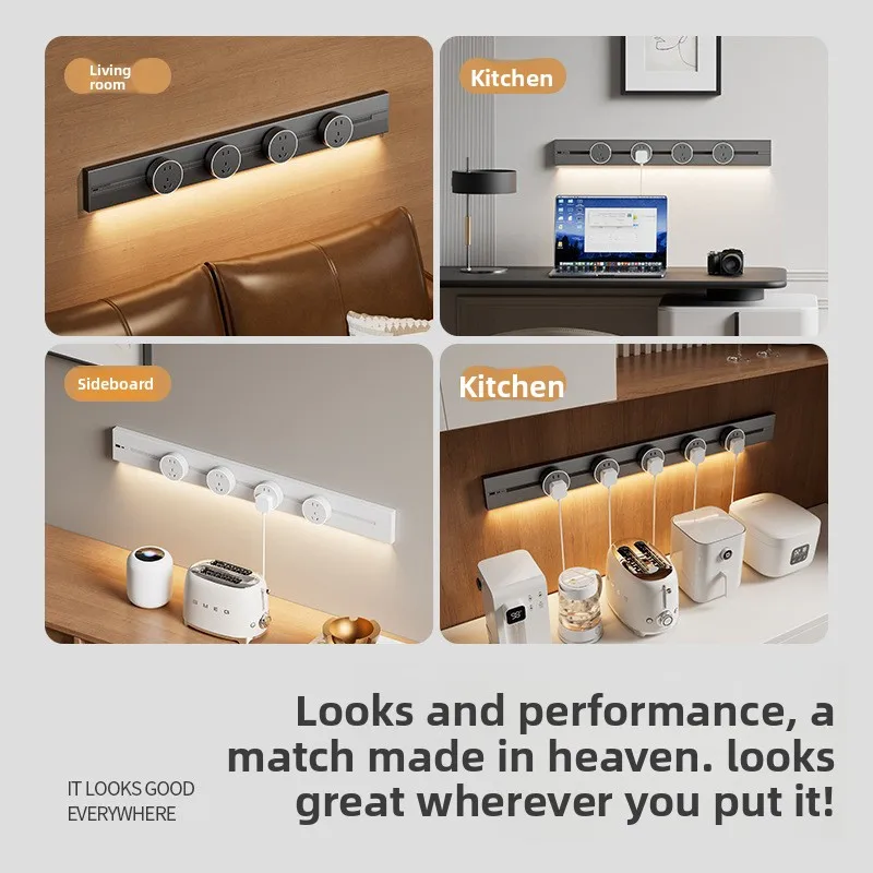 Picture 5: Household Surface with Sensor Light Track Socket Kitchen Thai European Standard Movable High Power Strip