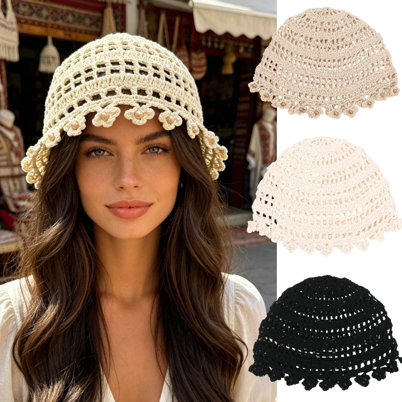Ethnic Boho Fashion - Handmade Crocheted Hollow-Out Buffet Hat Fashionable