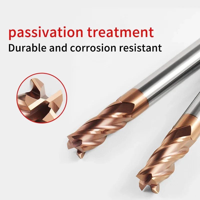 Chowmaster HRC55 Carbide End Mill 4 Flute Coated Tungsten Steel Endmill for Steel CNC Tools 3 4 5 6 8 10 12 14 16 18 20mm Shank