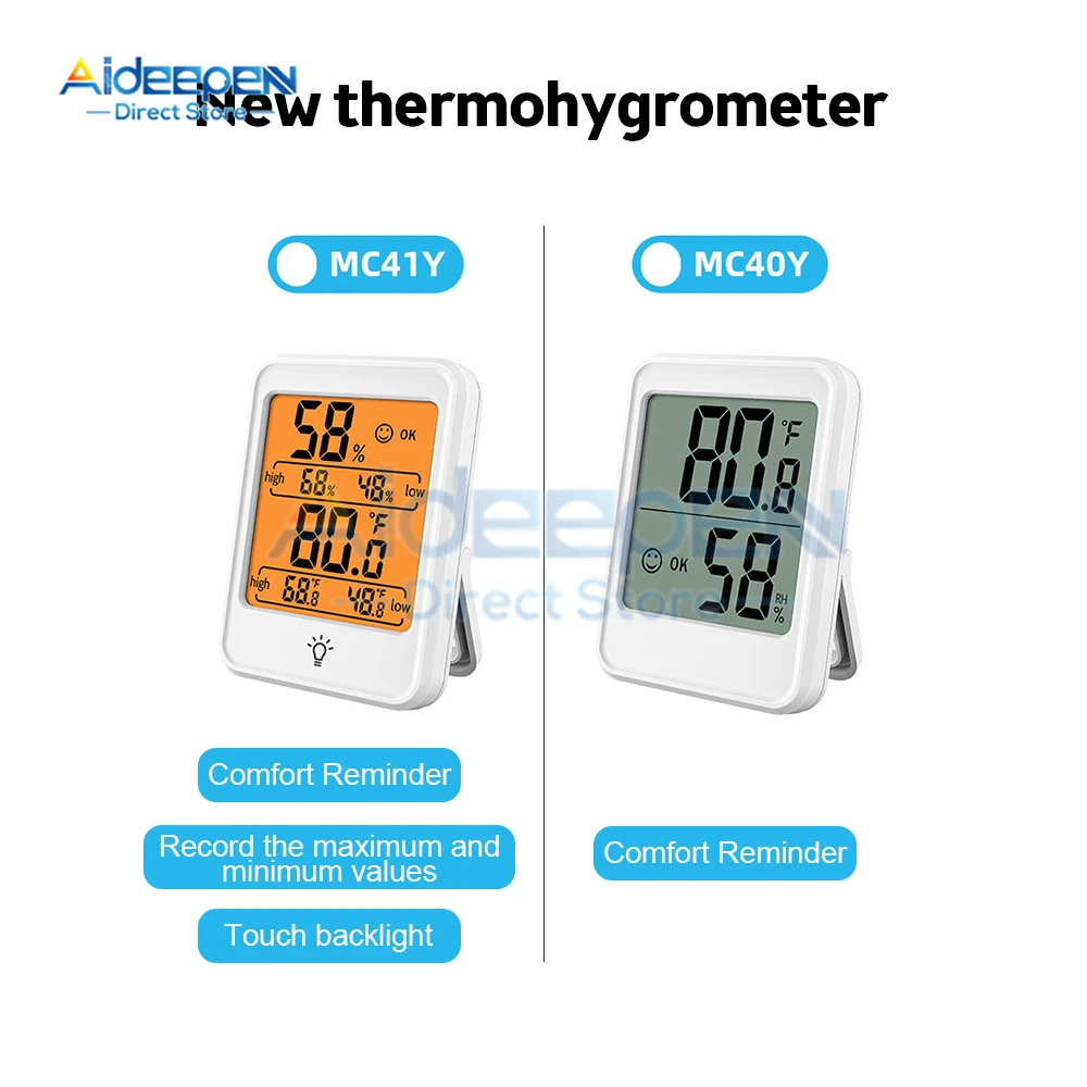 MC40 MC41 LCD higrometr cyfrowy termometr pokojowy kryty elektroniczny wskaźnik temperatury i wilgotności stacja pogodowa dla domu