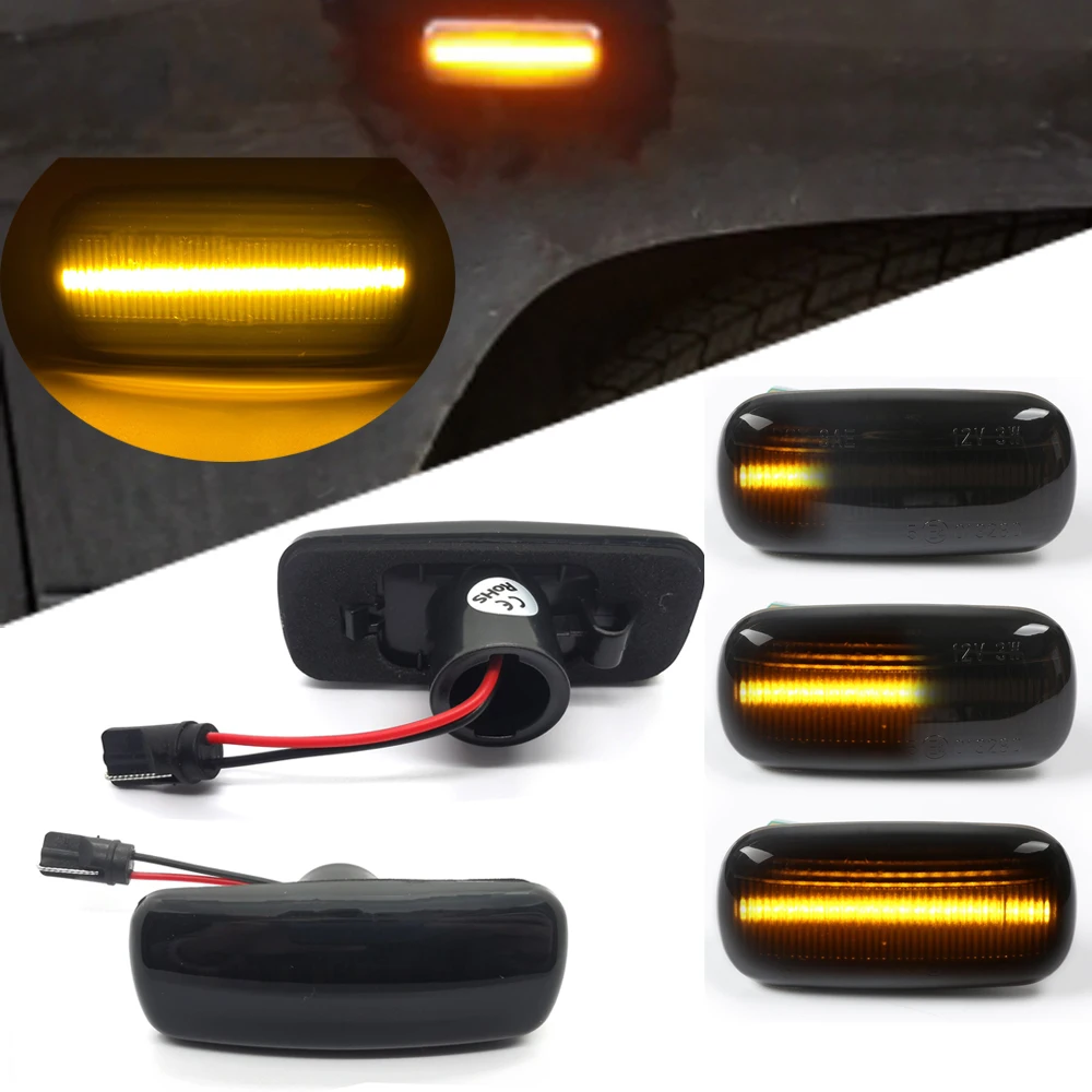 Smoked Dynamic LED Side Marker Turn Signal Lights For Dodge Grand Caravan Journey Charger LX Avenger Caliber Nitro Lancia Flavia