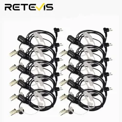Retevis 10pcs Walkie Talkie Headset for Transceiver Acoustic Tube Earpieces PTT MIC For Motorola DP1400/GP2000/CP200/040 for HYT