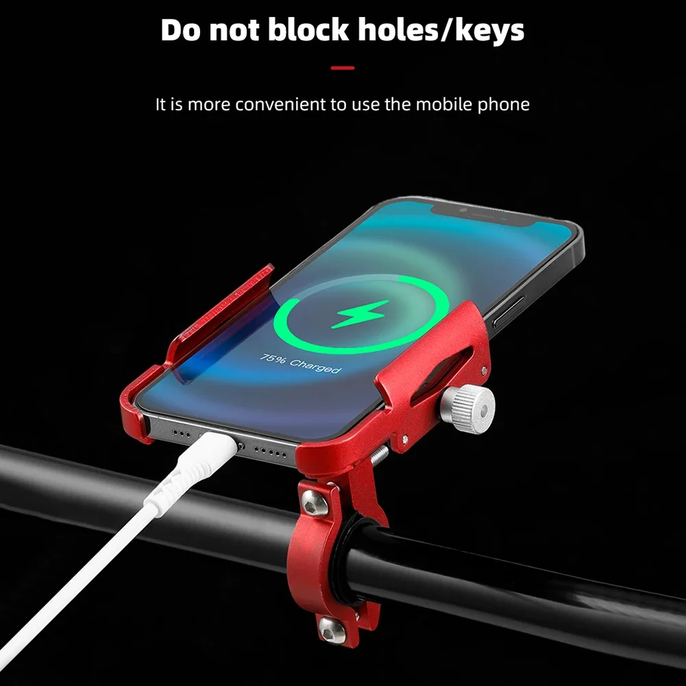 Handlebar Mobilephone Support Aluminium Alloy Mobile Phone Support 360 Degree Rotation Shockproof Cycling Accessories