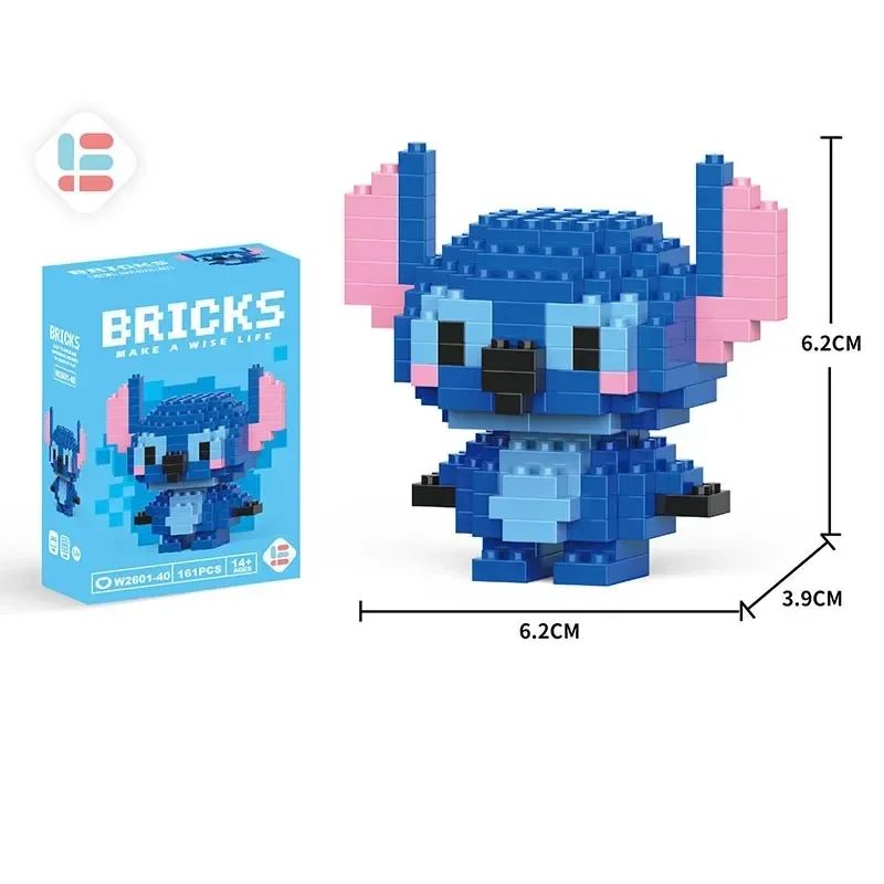 2026 Disney Stitch juguetes de bloques de construcción Pikechu lega Anime personaje de dibujos animados modelo Juguete de bloques de construcción para niños regalo