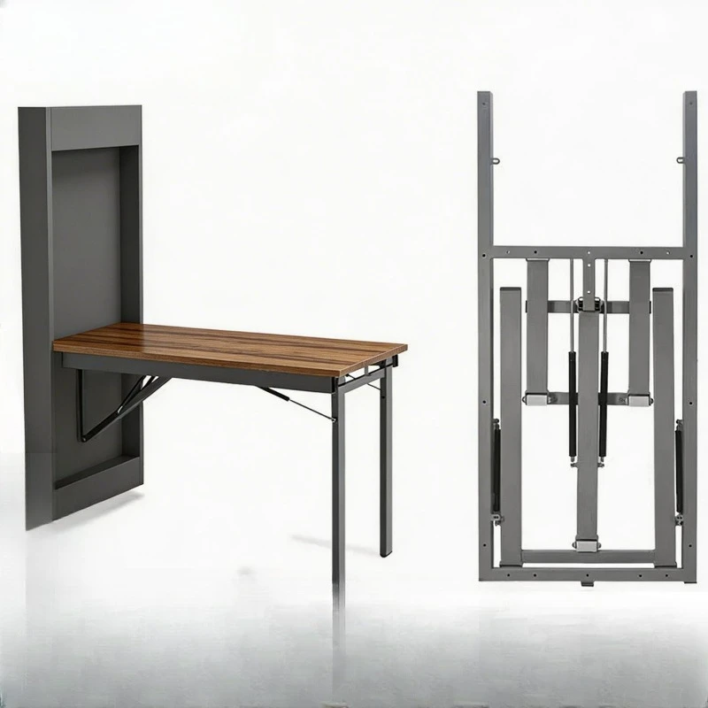 Wall cabinets, invisible folding dining table, support racks