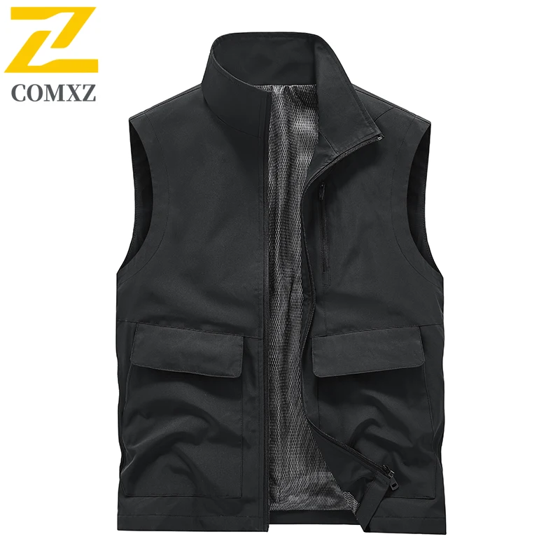 

Мужской повседневный жилет, весенне-осенний модный универсальный ветрозащитный дышащий уличный походный жилет без рукавов, жилет для рыбалки и кемпинга