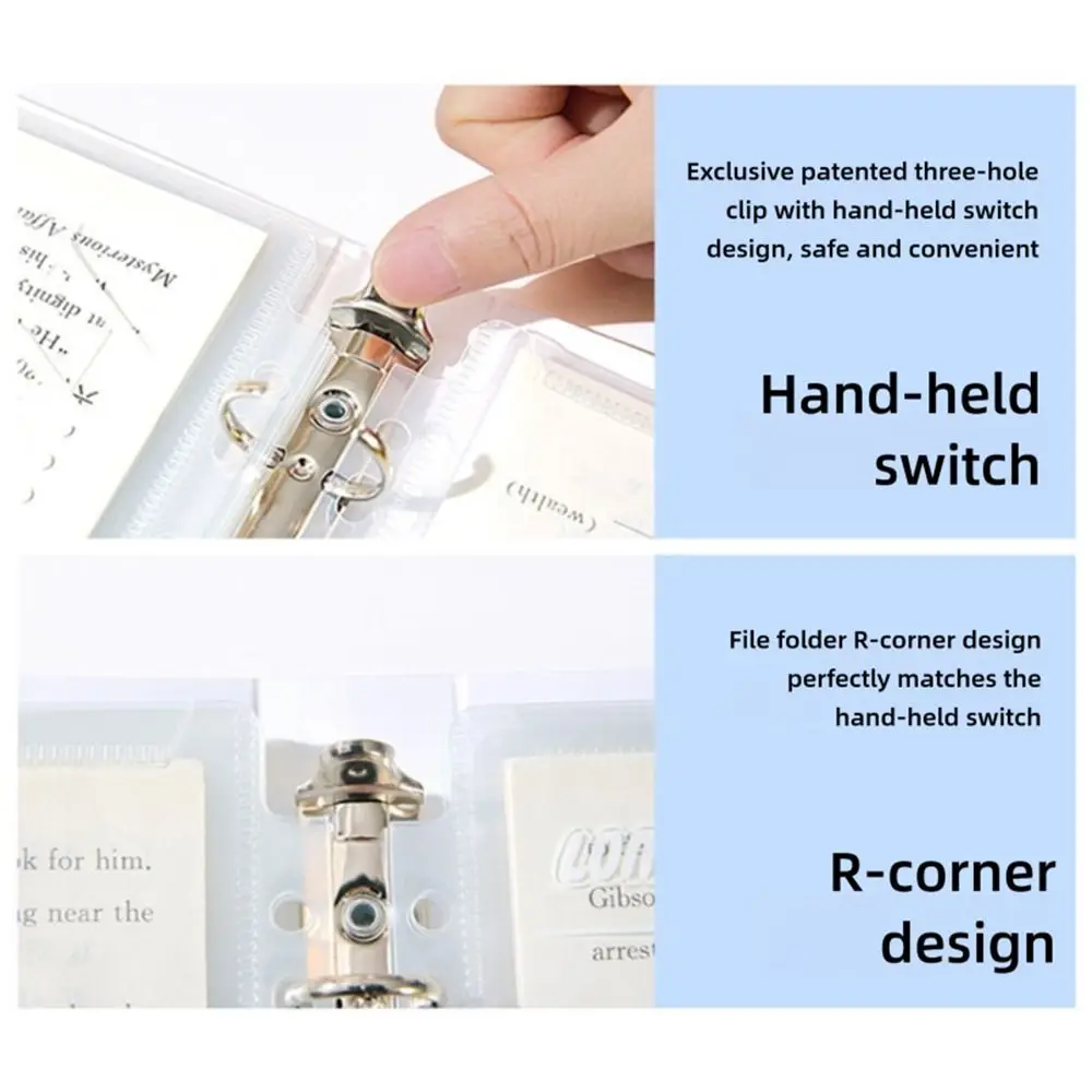 

New Loose Leaf A4 File Folder Detachable Transparent Exam Paper Storage Bag Students Stationery Data Book Gift