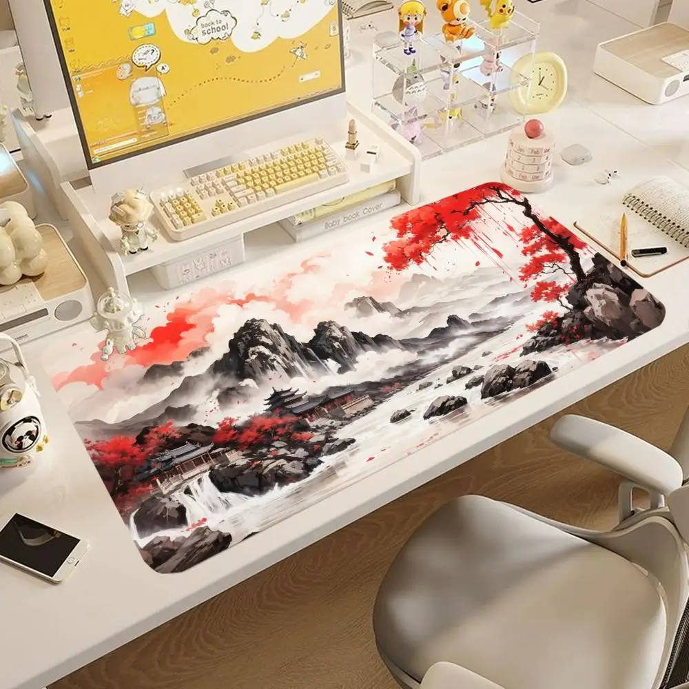 

Коврик для мыши для офиса, ПК, нескользящие игровые аксессуары, коврик для клавиатуры в стиле аниме, удлиненный настольный коврик для ноутбука, мягкий коврик для мыши