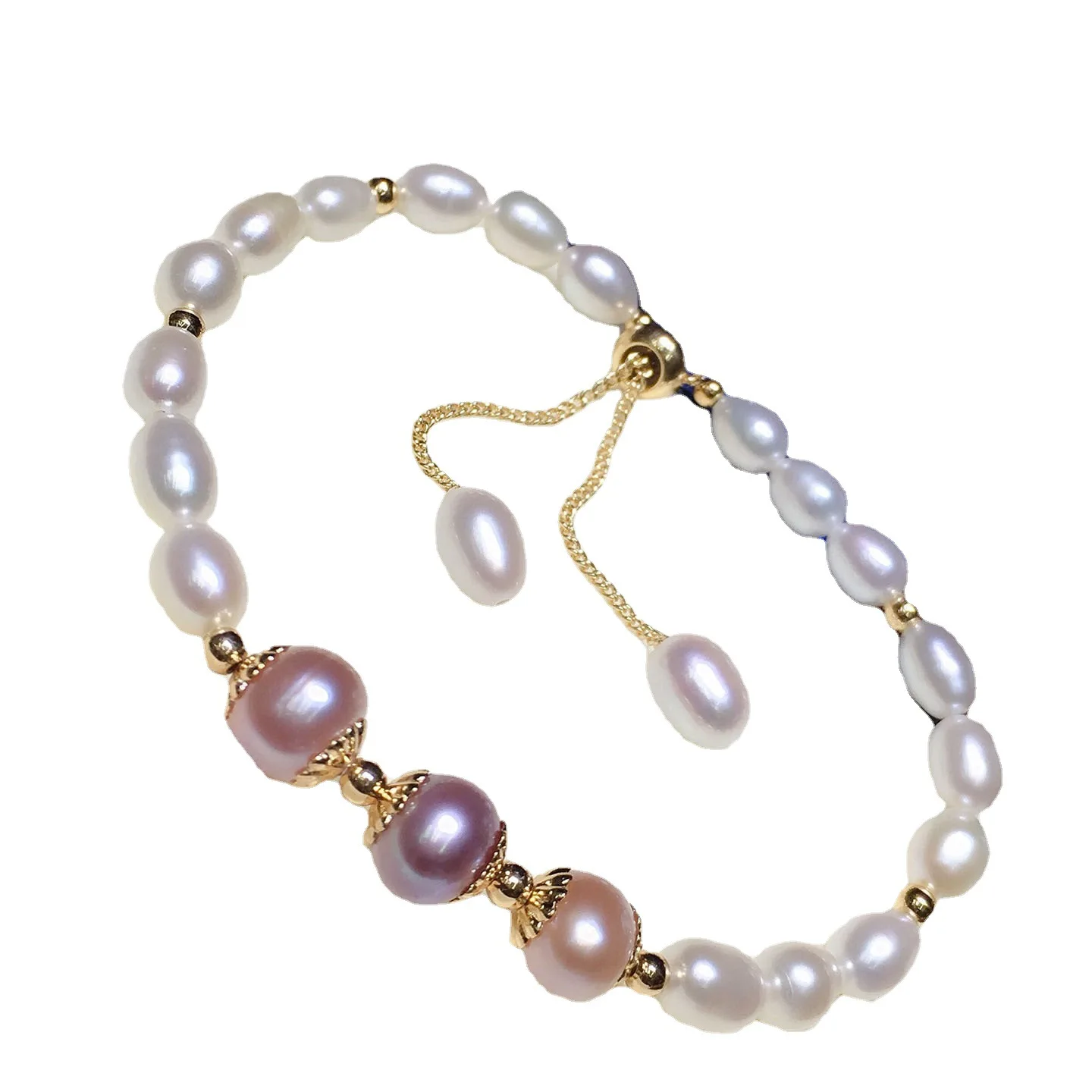 Freshwater pearl bracelet women's Korean version 5-8m pull-out model niche design sense fashionable, simple and versatile