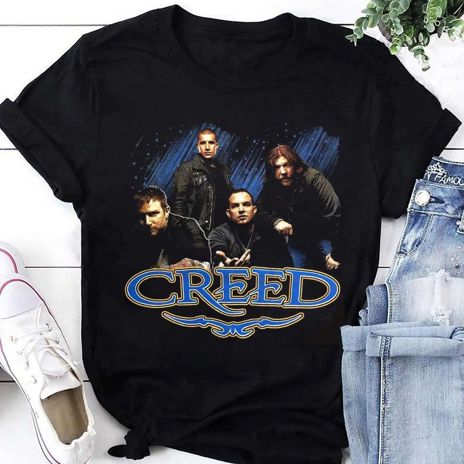 

Винтажная футболка в стиле 90-х Creed Band, Подарочная рубашка для фаната Creed 2024 Tour T-Shi