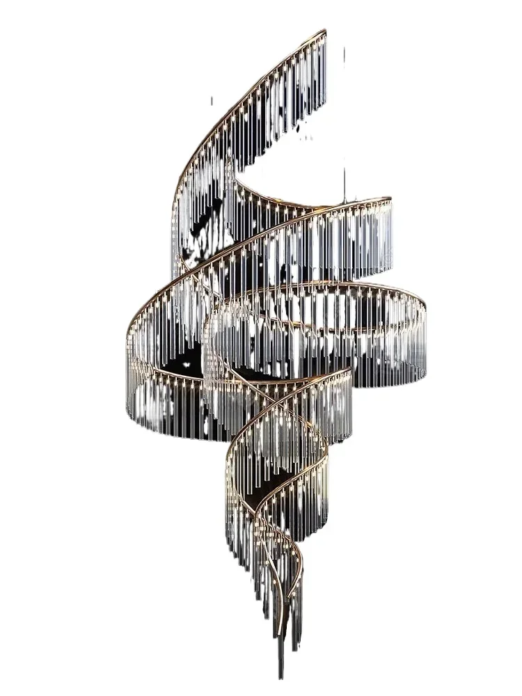 living room large chandelier staircase creative modeling lamp club banquet hall staircase designer lamp customization