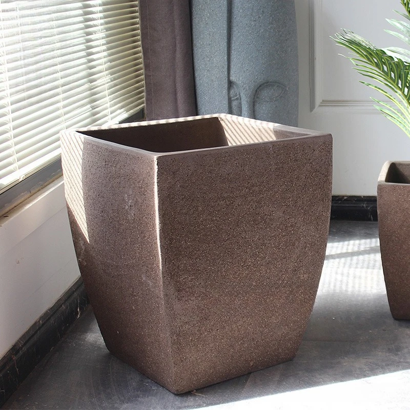 Square bottom flower pot Coarse large landscape flower  Large size flower pot Planting tree pot Thickened breathable