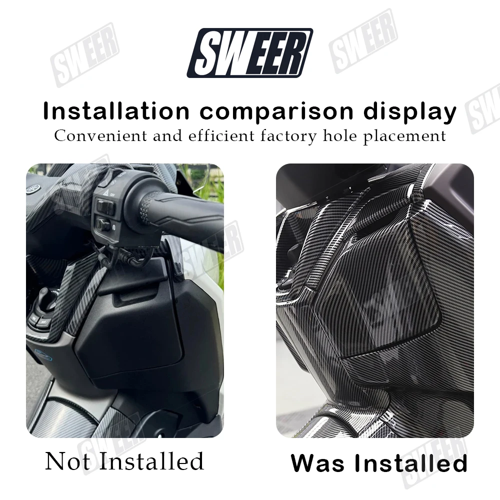 Motorcycle Right Storage Carbon Fiber Cover Compatible With Yamaha NMAX155 V3 2025 Tool Box Storage Cover Accessories