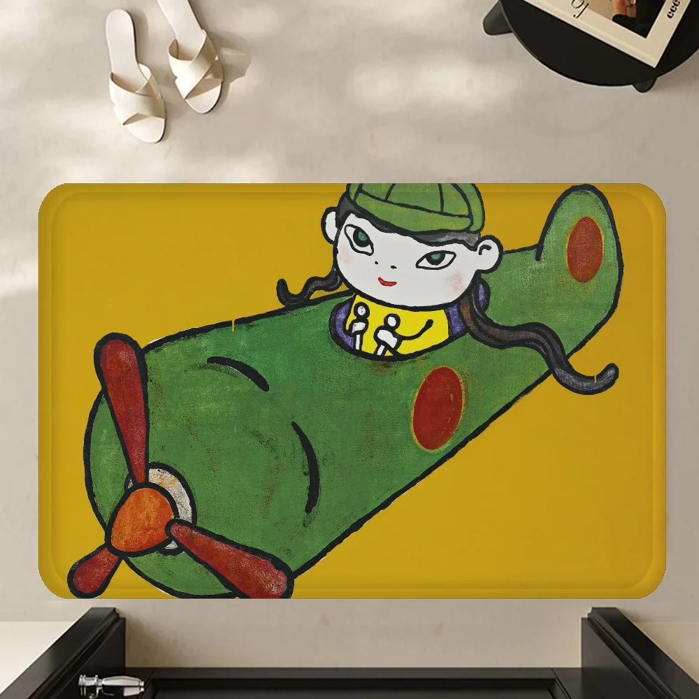 Yoshitomo Nara Floor Mat Non-Slip Laundry Room Mat Laundry Decor Balcony Child Living Room Bedside Mats