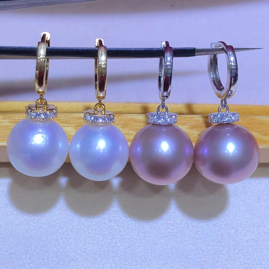 

Wholesale Gorgeous 925 Sterling Silver Earrings Mount Findings Settings Base Mounting Parts Accessory for 11-13mm Pearls