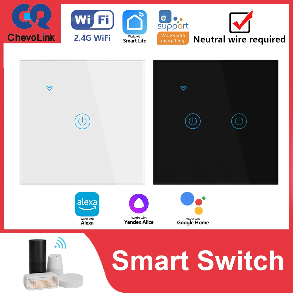 Ewelink Smart WiFi Switch Remote Control Touch Panel Light Switch Timer Smart Home Need Neutral Wire For Alexa Google Home