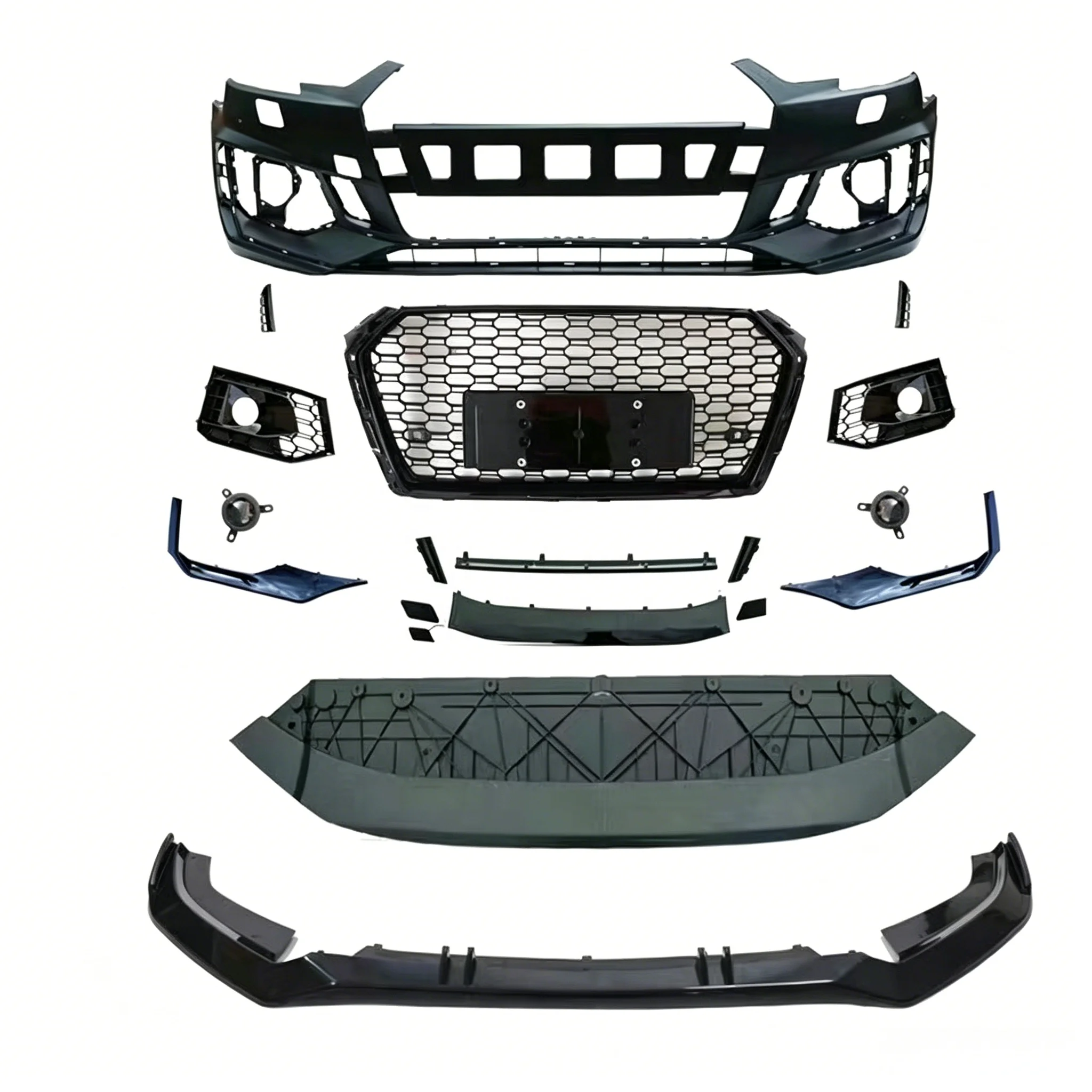 RS4 Style Front Bumper Kit with Grille & Lip for audis A4 B9 2017-2019 US Warehouse Fast Shipping Tuning Bodykit Upgrade