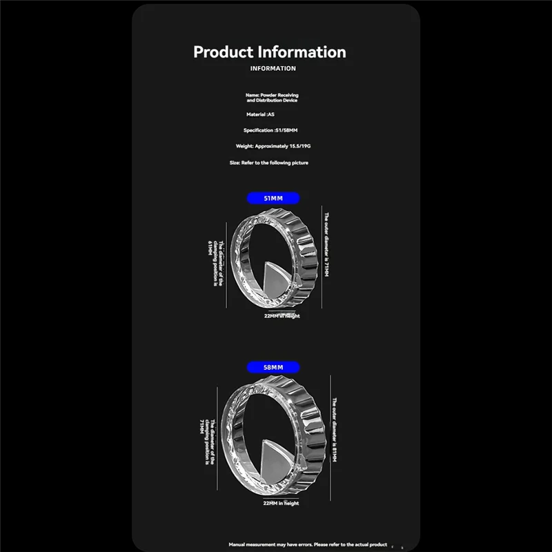 Кольцо для кофейного порошка, кольцо для эспрессо-машины, прозрачное кольцо для сбора порошка против лета, ручка для кофе, кольцо для порошка против лета
