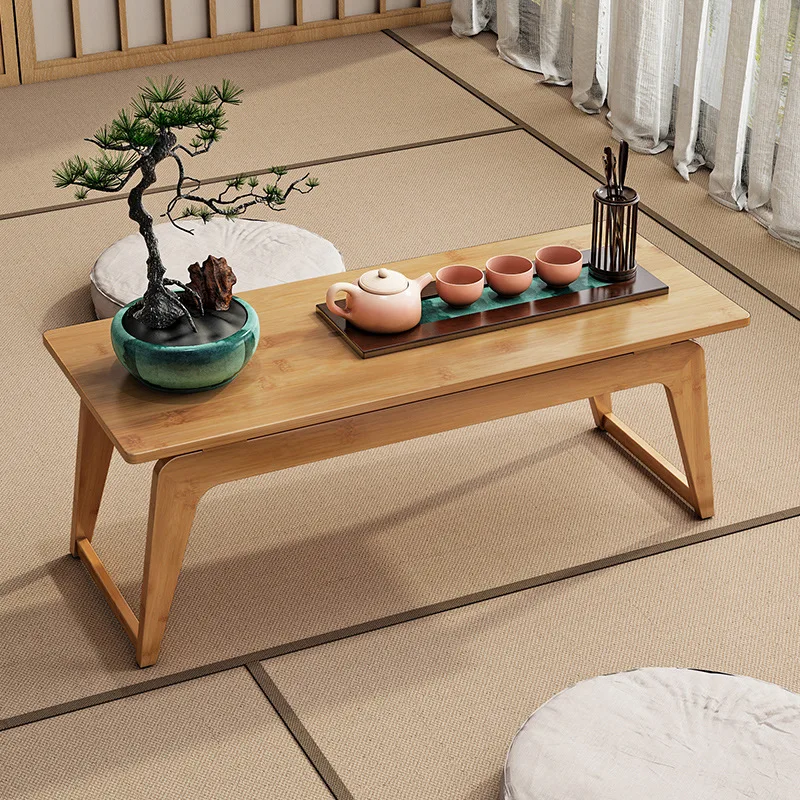 Tatami tea table Japanese bay window small table household kang table Japanese window sill sitting low table small coffee table image 5