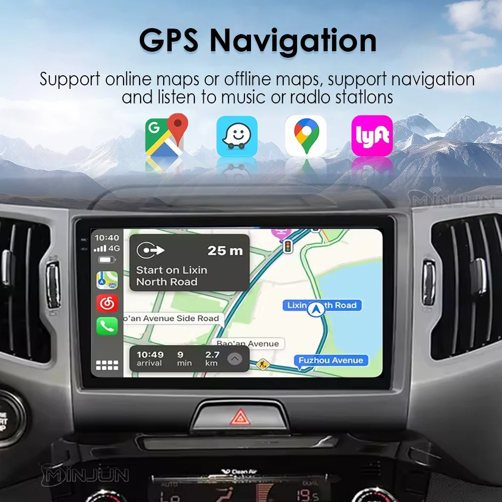 วิทยุติดรถยนต์ Android 15 Qualcomm สำหรับ KIA Sportage 3 Sportage R 2010-2016 ระบบไร้สาย Android Auto Carplay เครื่องเล่นมัลติมีเดีย สเตอริโอในรถยนต์