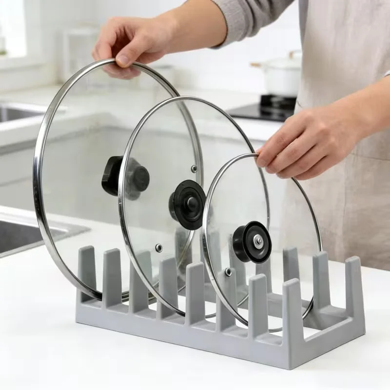 Estante de almacenamiento multifuncional para cocina, organizador con drenaje para tapas de ollas, cucharas y tablas de cortar, 1 unidad
