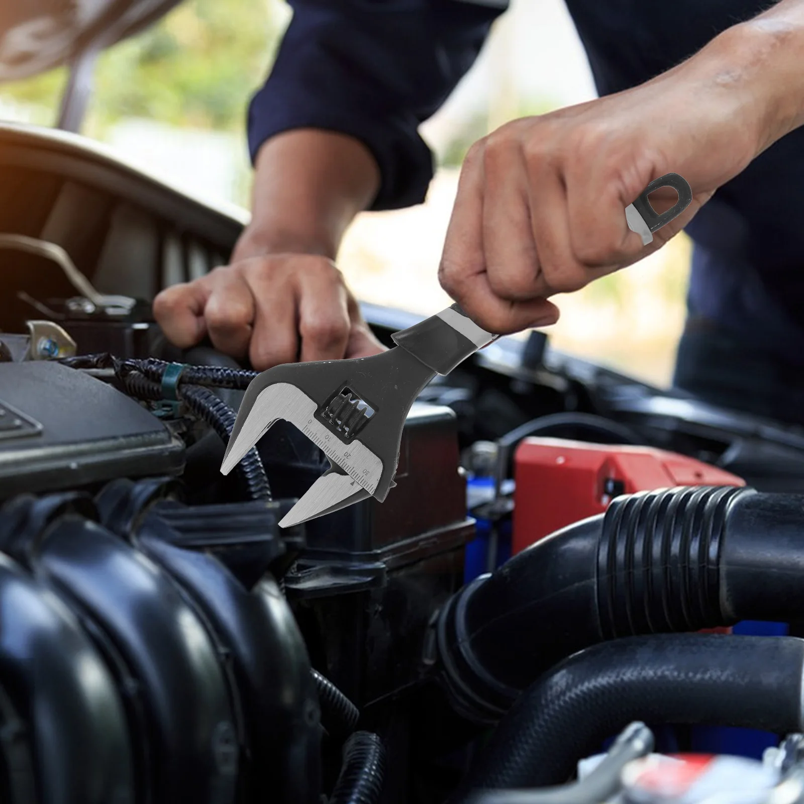 

1Pcs Heavy Duty Adjustable Wrench for Bathroom Sink Tap Repair Wide Mouth Monkey Wrench with High Clamping Force Spanner