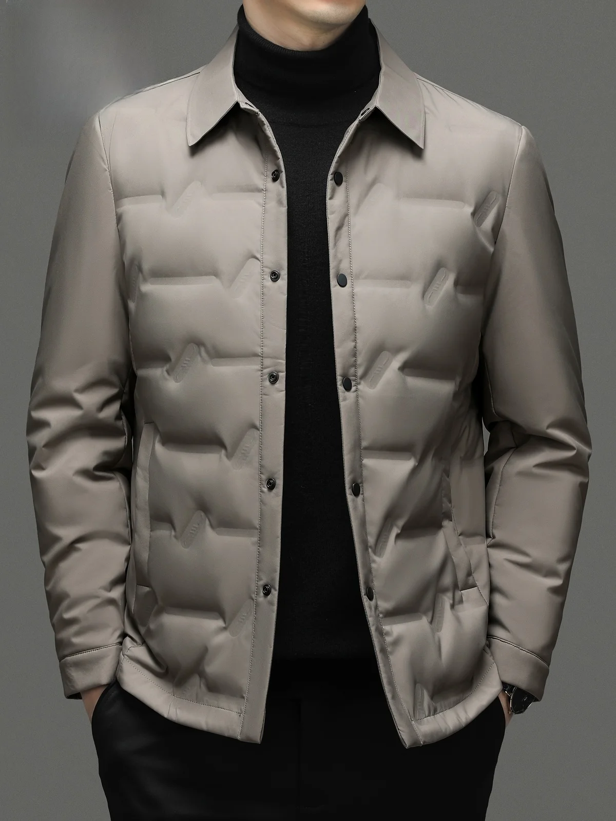 

Pierre Cardin Men's ort down Jaet Du Feather Collar Winter Coat Casual Sle Warmth Outerwear Polyester Fabric