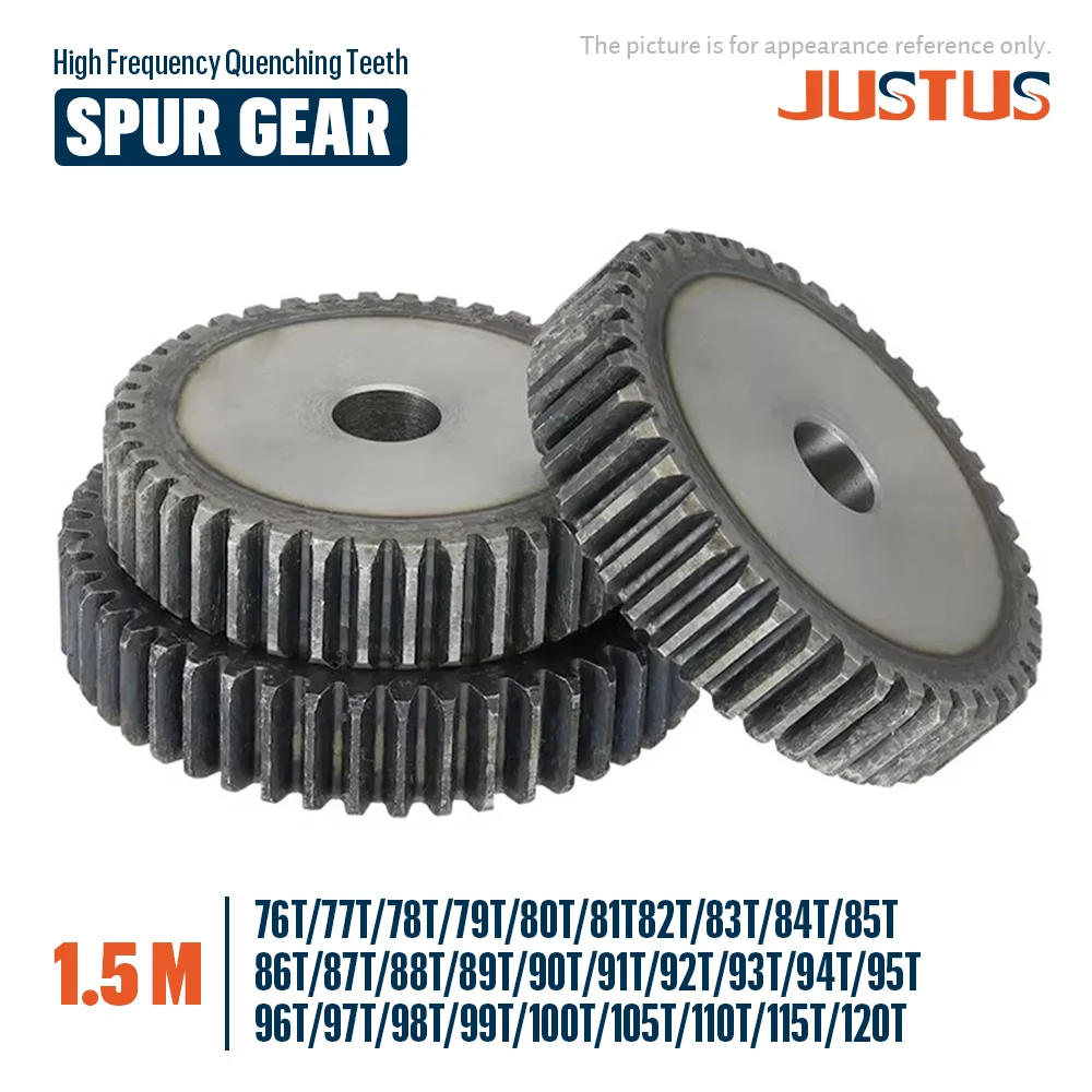 1.5M Spur Gear 76T/77T/78T/79T/80T - 115T/120 Teeth SC45# Carbon Steel Material Cylindrical Gear High Frequency Quenching Teeth