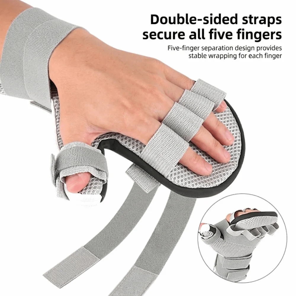 Orthotic Detachable Wrist Support Splint Lightweight Breathable Finger Splint Adjustable Bendable Hand Brace Curling Correction